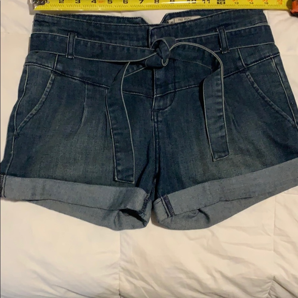 Free People Blue Denim Shorts